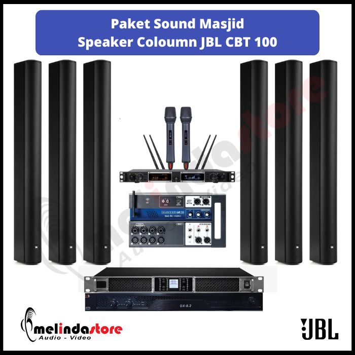 Paket Sound System Indoor Masjid JBL CBT100 LA | 6 Speaker